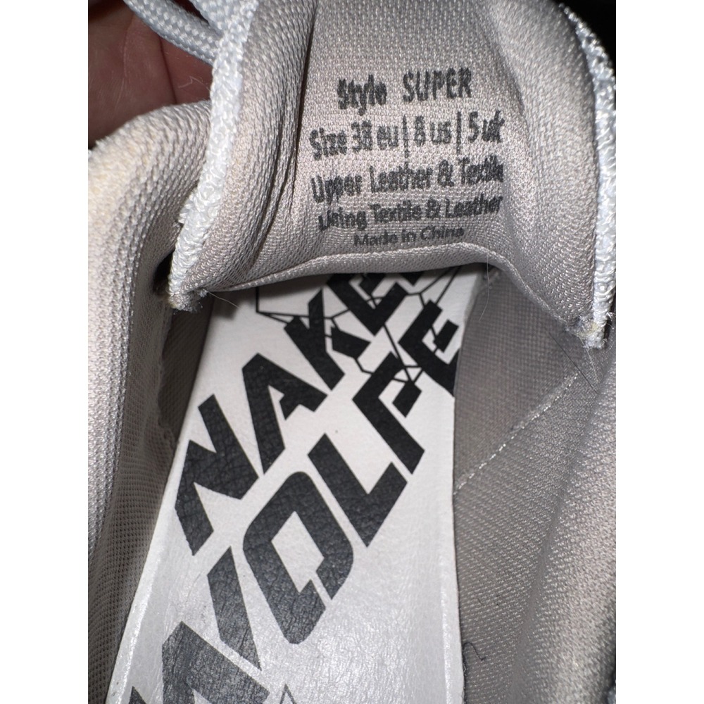 Naked Wolfe "Super" Grey Leather Textile Platform Sneakers Womens 8 EU 38 Chuky - Picture 6 of 6